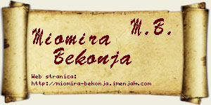 Miomira Bekonja vizit kartica